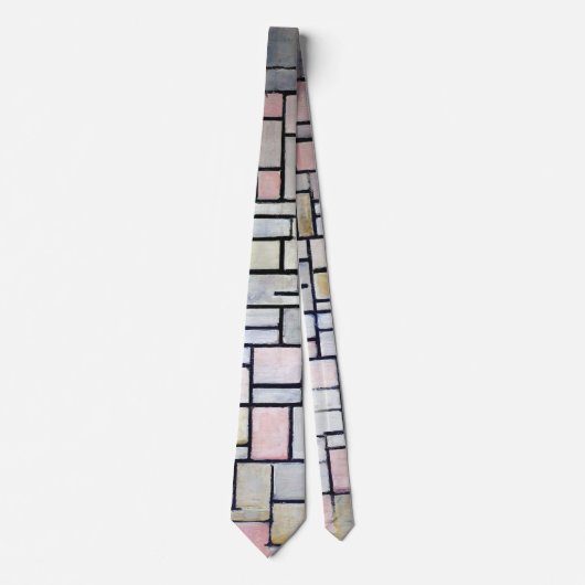 Cravate Composition rose et gris, Mondrian (Devant)