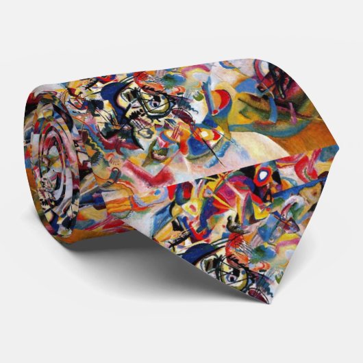 Cravate Composition VII de Kandinsky (Roulé)