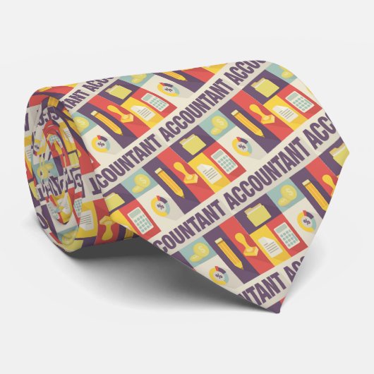 Cravate Comptable Professionnel Iconic Small Design (Roulé)