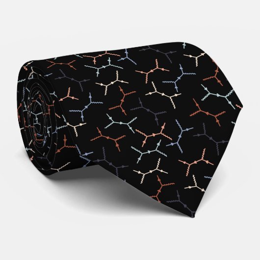 Cravate Compton scattering Feynman diagrams on Black (Roulé)