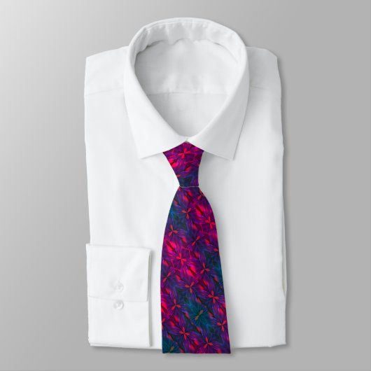 Cravate Conception Abstraite Bleue Violet Et Rouge (Attaché)