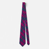 Cravate Conception Abstraite Bleue Violet Et Rouge (Devant)
