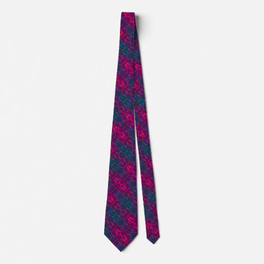 Cravate Conception Abstraite Bleue Violet Et Rouge (Devant)