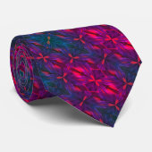 Cravate Conception Abstraite Bleue Violet Et Rouge (Roulé)
