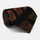 Cravate Conception abstraite Brown en noir (Roulé)