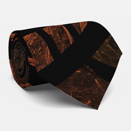 Cravate Conception abstraite Brown en noir (Roulé)