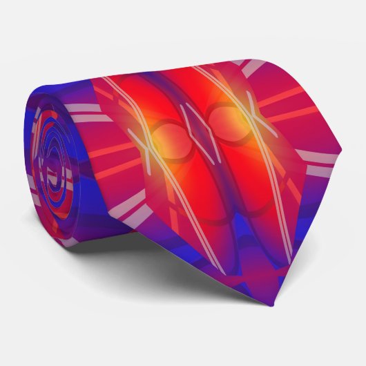 Cravate Conception abstraite en couches de néon (Roulé)