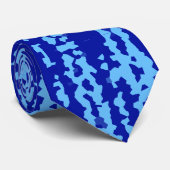 Cravate Conception Abstraite Irrégulière Bleu Cyan (Roulé)