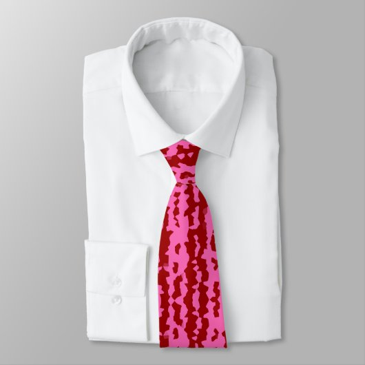 Cravate Conception Abstraite Irrégulière Rose Marron Rouge (Attaché)