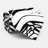 Cravate Conception abstraite noir et blanc (Roulé)