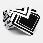 Cravate Conception Art Déco Noir Et Blanc (Roulé)