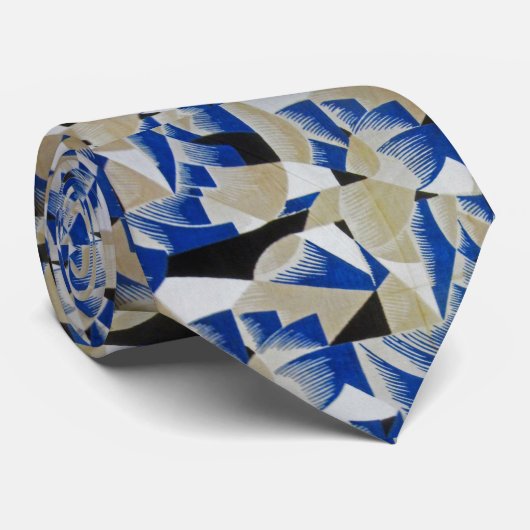 Cravate Conception bleue/grise/noire de textile de Deco (Roulé)