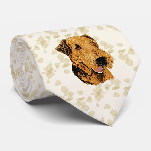 Cravate Conception bronzage de feuille de ~ d'Airedale (Roulé)
