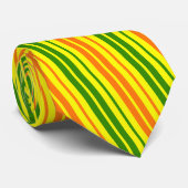 Cravate Conception de bandes verticales orange jaune vert (Roulé)