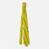 Cravate Conception de bandes verticales orange jaune vert (Dos)