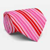 Cravate Conception de bandes verticales rose bubble gum ro (Roulé)