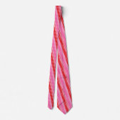 Cravate Conception de bandes verticales rose bubble gum ro (Dos)