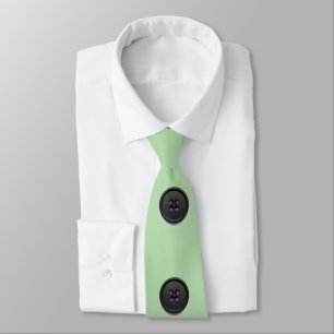 Cravate Conception de bouton noir imprimé - vert pâle