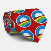 Cravate Conception de cercle d'Obama d'arc-en-ciel (Roulé)