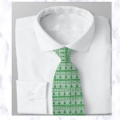 Cravate Conception de chandail de Noël vert