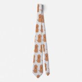 Cravate Conception de chien Goldendoodle rouge sur fond de (Devant)