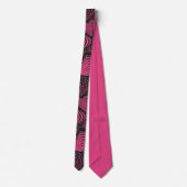 Cravate Conception de cœur abstrait glamour rose et noir (Dos)