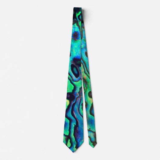 Cravate Conception de coques d'ormeaux bleus et verts (Devant)