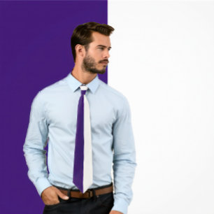 Cravate Conception de couleur partagée violet et blanc