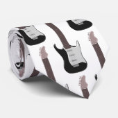 Cravate Conception de guitare électrique noire (Roulé)