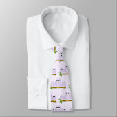 Cravate Conception de hiboux lilas avec fond de n'importe  (Attaché)