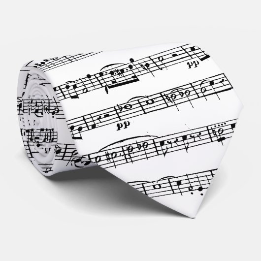 Cravate Conception de la partition en blanc (Roulé)