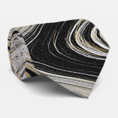 Cravate Conception de l'Agate Noir et Or (Roulé)