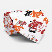Cravate Conception de motif abstrait de poissons nageant (Roulé)