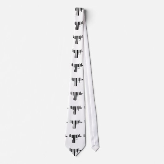 Cravate Conception de motif de code-barres de pistolet UZI (Devant)