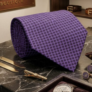 Cravate Conception de motif de grille Magenta Bleu Aubergi