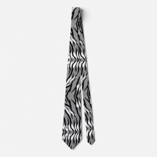 Cravate Conception de motif de peau de tigre gris cendre
