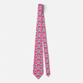 Cravate Conception de motif d'ours polaire rose (Devant)