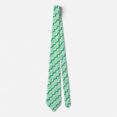 Cravate Conception de motif en chevron zigzag blanc vert (Devant)