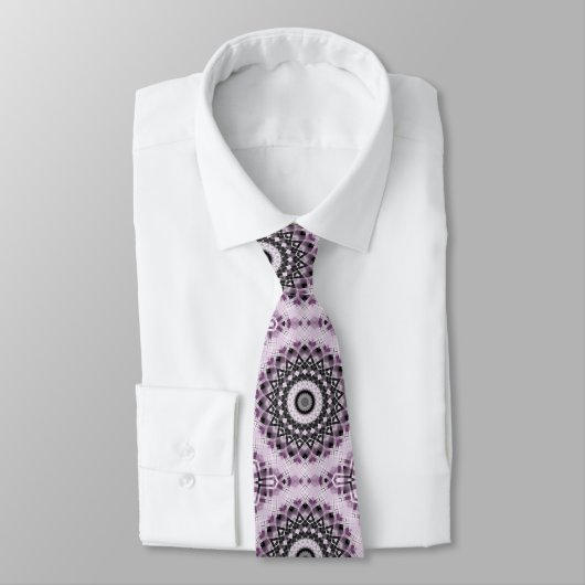 Cravate Conception de motif mandala géométrique violet et (Attaché)