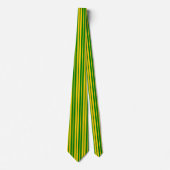 Cravate Conception de motif rayé stylé vert jaune (Devant)