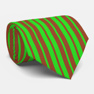 Cravate Conception de motif rayé stylé vert marron
