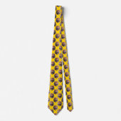 Cravate Conception de motif tête de tigre jaune (Devant)