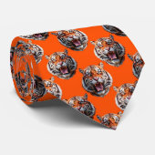Cravate Conception de motif tête de tigre orange (Roulé)