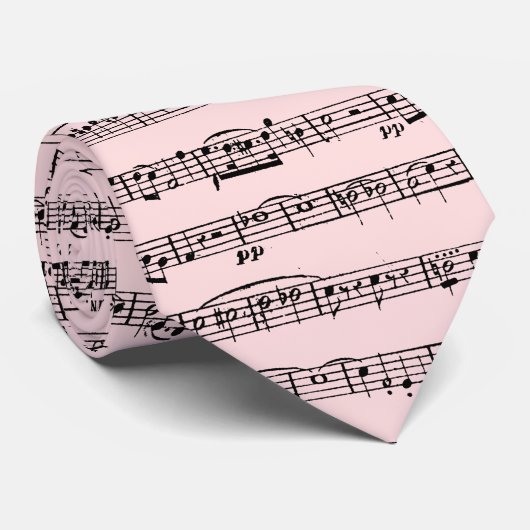 Cravate Conception De Partition En Rose (Roulé)