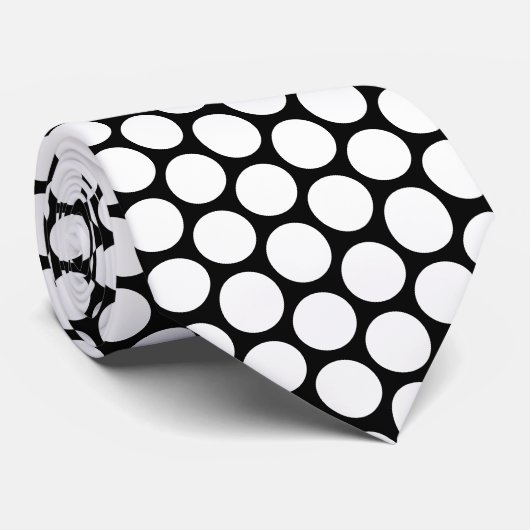 Cravate Conception de points Polka blancs (Roulé)