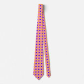 Cravate Conception de points polka rose bleu jaune  (Devant)