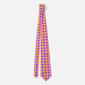 Cravate Conception de points polka rose bleu jaune  (Dos)