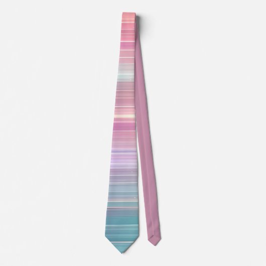 Cravate Conception de rayure de dégradé rose bleu pastel é (Devant)