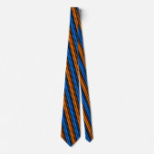 Cravate Conception de rayures verticales bleu orange bleu (Devant)