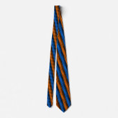 Cravate Conception de rayures verticales bleu orange bleu (Dos)